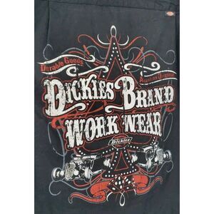 Dickies Workwear Black Button Up Dice Antique Cars Men's Size Medium 100% Cotton